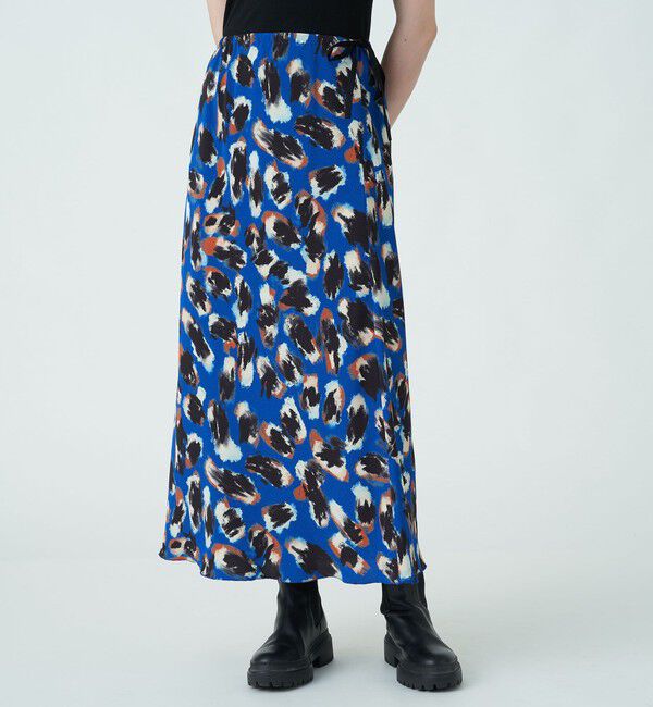 MACPHEE「ペイントパターンプリント フレアロングスカート」|フレア|