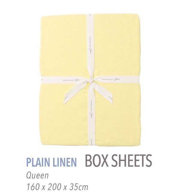 TOMORROWLAND HOME「プレーンリネン ボックスシーツ（クイーン）」|その他|23 イエロー