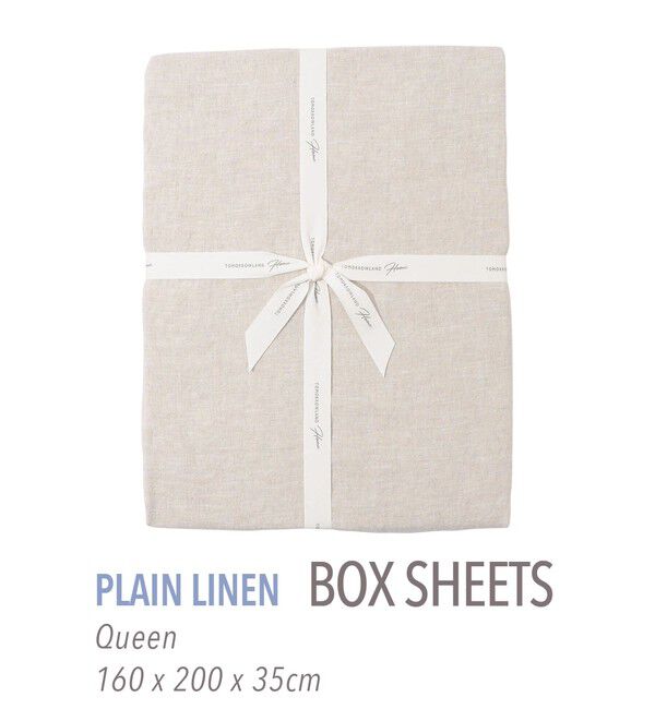 TOMORROWLAND HOME「プレーンリネン ボックスシーツ（クイーン）」|その他|43 ベージュ