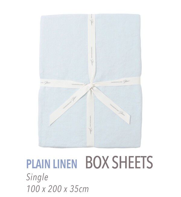 TOMORROWLAND HOME「プレーンリネン ボックスシーツ（シングル）」|その他|63 ライトブルー