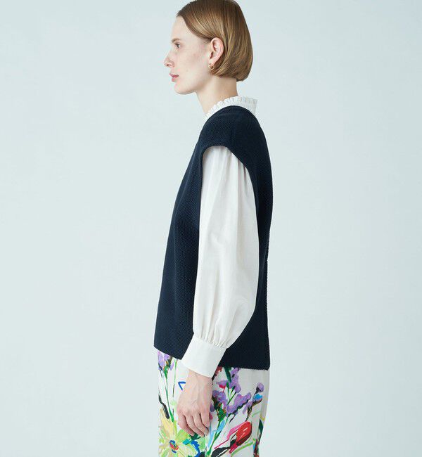 Ballsey「モスステッチ バックオープンベスト」|ニット・セーター|