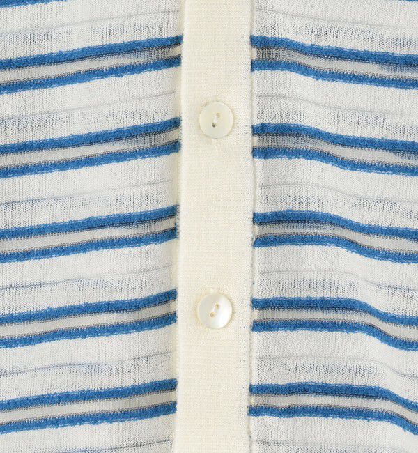 MACPHEE「シアーヤーンボーダー Vネックカーディガン」|カーディガン|