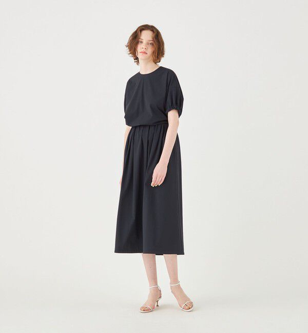 Ballsey「ラッシュストレッチ タックギャザースカート」|フレア|