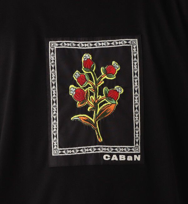 CABaN「CABaN スビンコットン ビンテージフラワーエンブロイダリーTシャツ」|Tシャツ・カットソー|