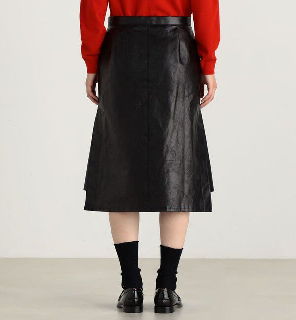 Edition「レザーライク サイドスリットスカート」|台形|