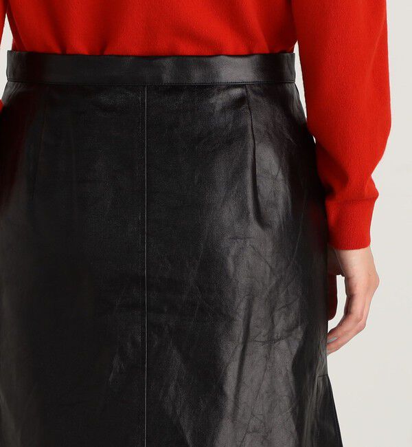 Edition「レザーライク サイドスリットスカート」|台形|