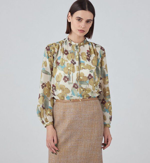 TOMORROWLAND collection「ストーンガーデンプリント ボウタイブラウス」|シャツ・ブラウス|