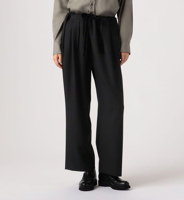 BACCA「ポリエステルレーヨン タックワイドパンツ」|その他|