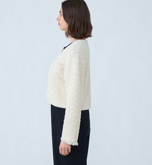 MACPHEE「パイルジャカード ショートカーディガン」|カーディガン|