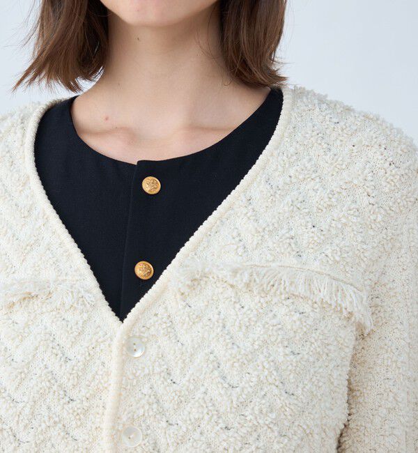 MACPHEE「パイルジャカード ショートカーディガン」|カーディガン|