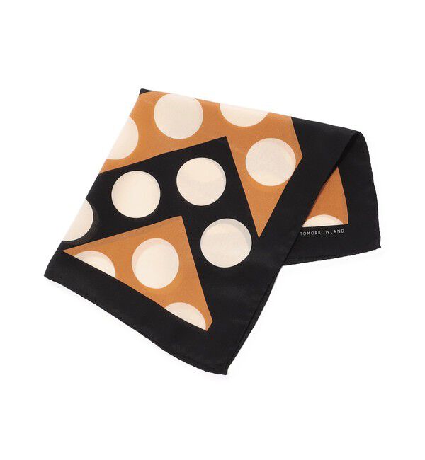 TOMORROWLAND GOODS「TOMORROWLAND MADE IN ITALY ドット シルクポケットチーフ」|バンダナ・スカーフ|18 ブラウン系