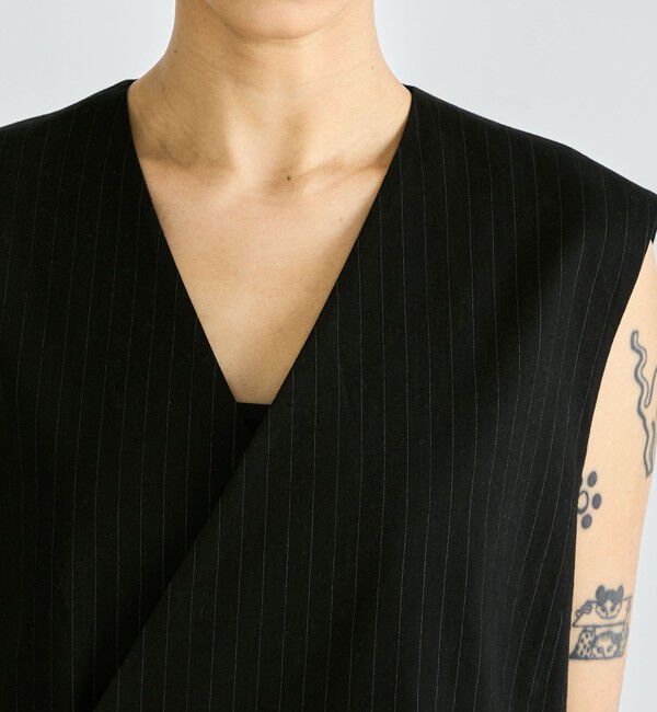 Edition「リネンストレッチ Vネックジレ」|ベスト・ジレ|