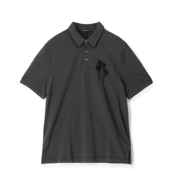 JAMES PERSE「フレンチテリー パルムツリーエンブロイダリー ポロシャツ MLWF3686PB」|ポロシャツ|18 ブラック系