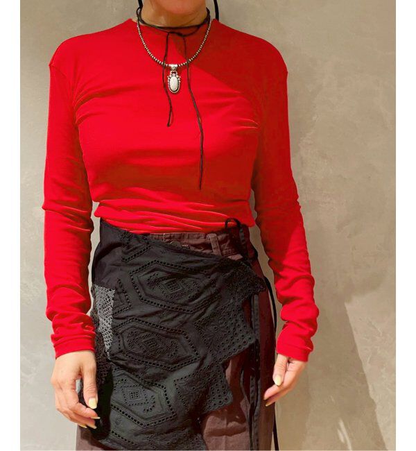 IENA LA BOUCLE「babaco/ババコ Twisted cotton back tied ロングスリーブプルオーバー BA01-CR25」|Tシャツ・カットソー|