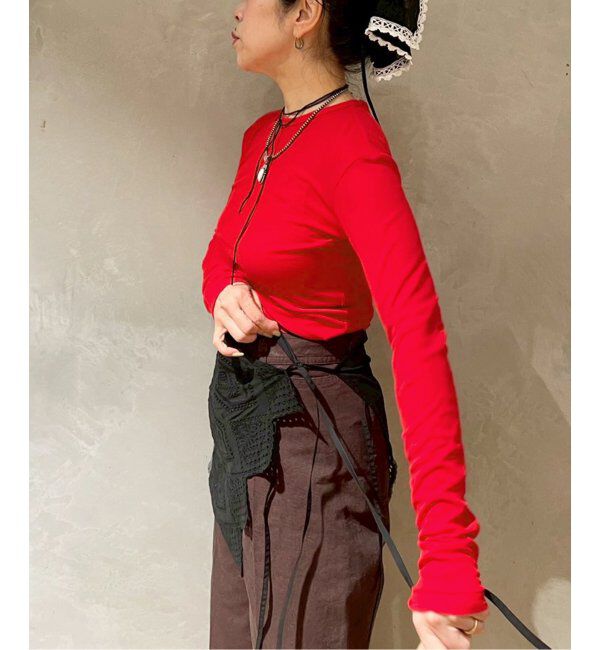 IENA LA BOUCLE「babaco/ババコ Twisted cotton back tied ロングスリーブプルオーバー BA01-CR25」|Tシャツ・カットソー|