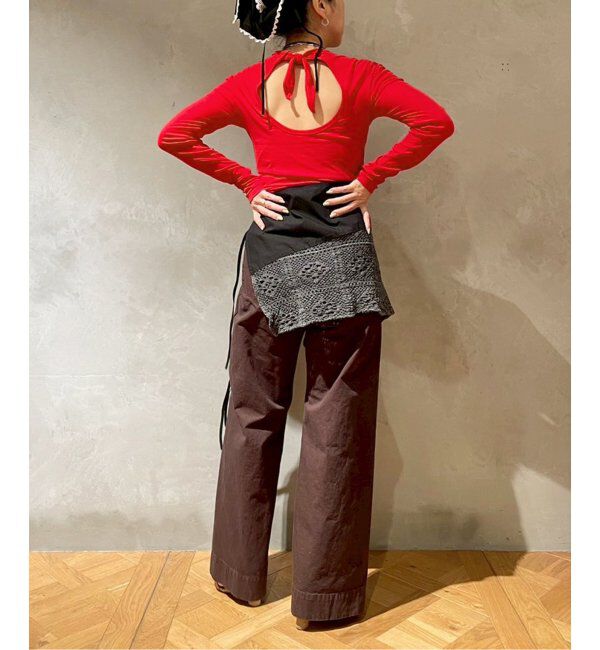 IENA LA BOUCLE「babaco/ババコ Twisted cotton back tied ロングスリーブプルオーバー BA01-CR25」|Tシャツ・カットソー|