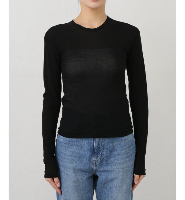 IENA LA BOUCLE「babaco/ババコ Twisted cotton back tied ロングスリーブプルオーバー BA01-CR25」|Tシャツ・カットソー|