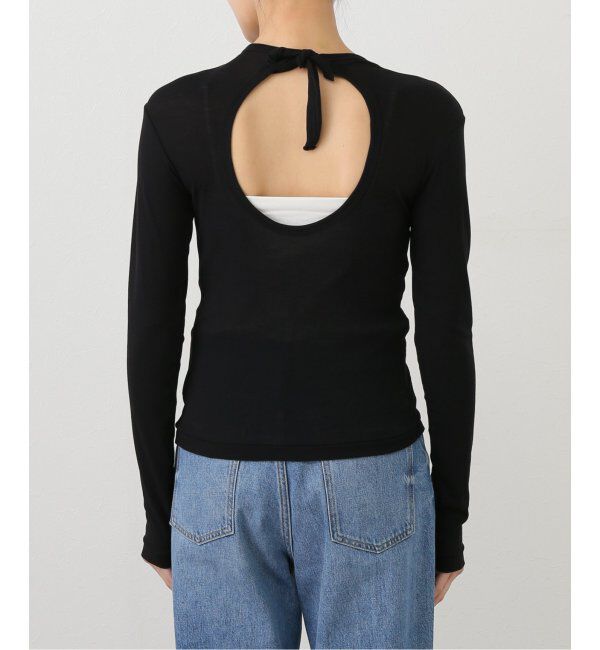 IENA LA BOUCLE「babaco/ババコ Twisted cotton back tied ロングスリーブプルオーバー BA01-CR25」|Tシャツ・カットソー|