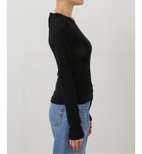 IENA LA BOUCLE「babaco/ババコ Twisted cotton back tied ロングスリーブプルオーバー BA01-CR25」|Tシャツ・カットソー|