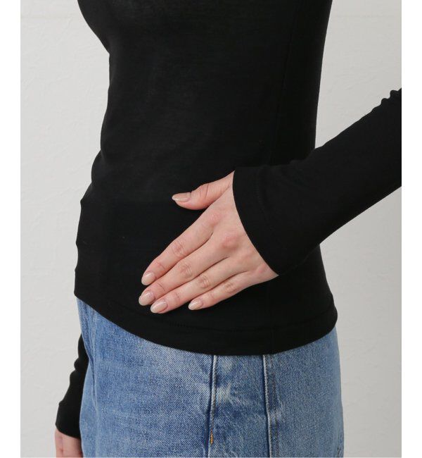 IENA LA BOUCLE「babaco/ババコ Twisted cotton back tied ロングスリーブプルオーバー BA01-CR25」|Tシャツ・カットソー|