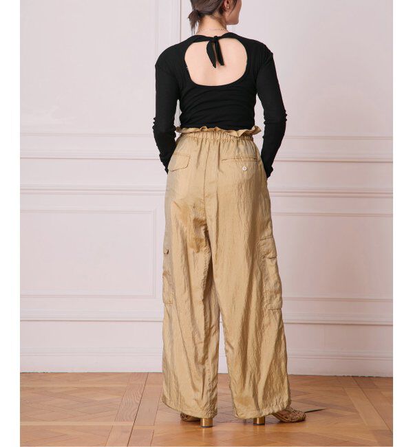 IENA LA BOUCLE「babaco/ババコ Twisted cotton back tied ロングスリーブプルオーバー BA01-CR25」|Tシャツ・カットソー|