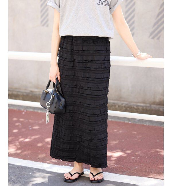 SLOBE IENA「《追加》フリルカットソータイトスカート」|スカート|