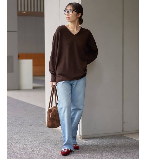 IENA「《追加4》Fineニュージーウール ニュアンス Vプルオーバー」|ニット・セーター|