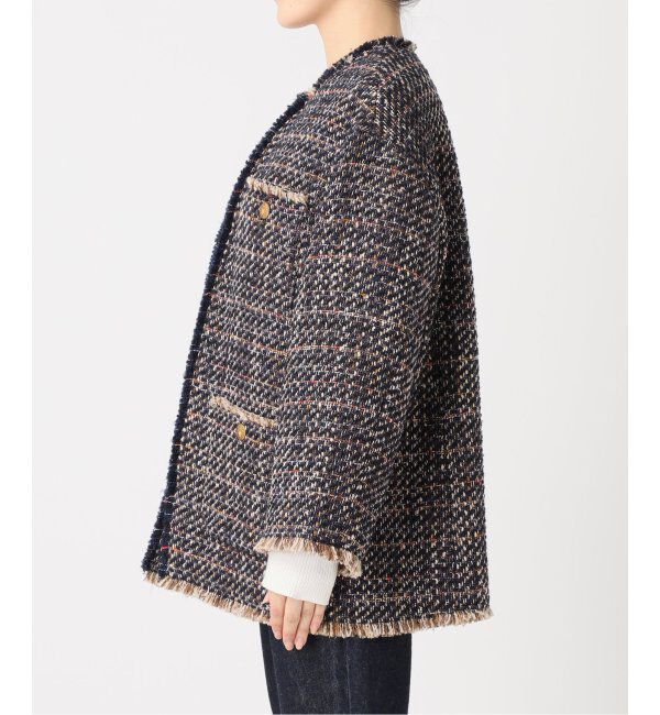 journal standard L'essage「《SP》GIOLICAツイードBIGジャケット」|ノーカラージャケット|
