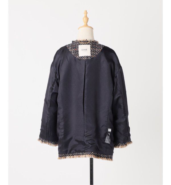 journal standard L'essage「《SP》GIOLICAツイードBIGジャケット」|ノーカラージャケット|