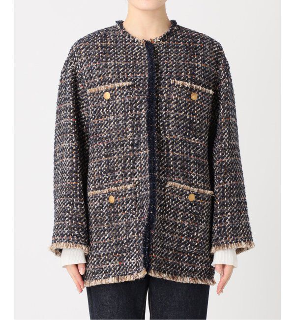 journal standard L'essage「《SP》GIOLICAツイードBIGジャケット」|ノーカラージャケット|