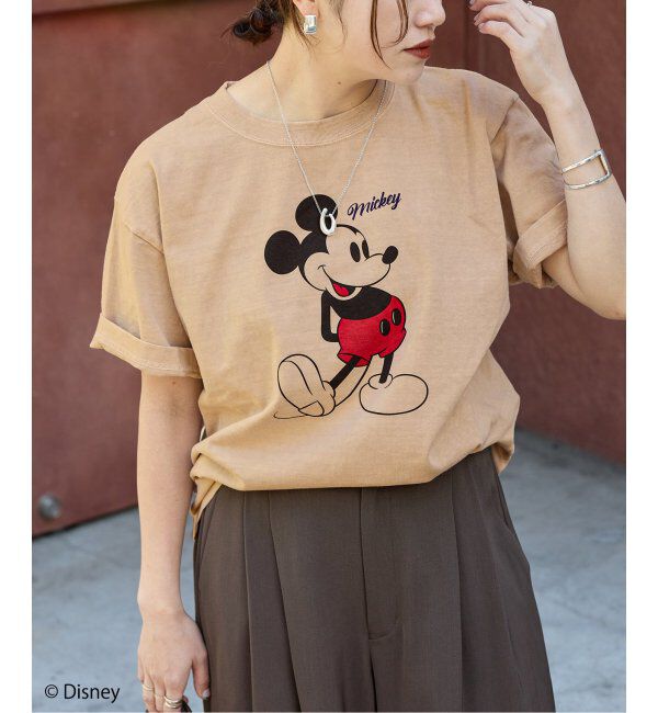 JOURNAL STANDARD「《WEB・一部店舗限定》ピグメントMICKEY /  Tシャツ」|Tシャツ・カットソー|ベージュ