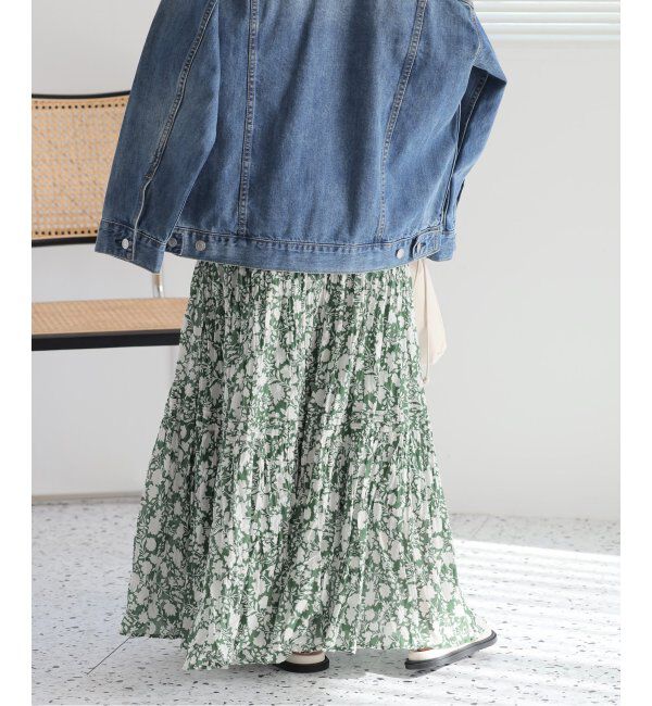 JOURNAL STANDARD relume「《WEB限定追加2》コットンボイルクリンクルティアードスカート（柄）」|スカート|