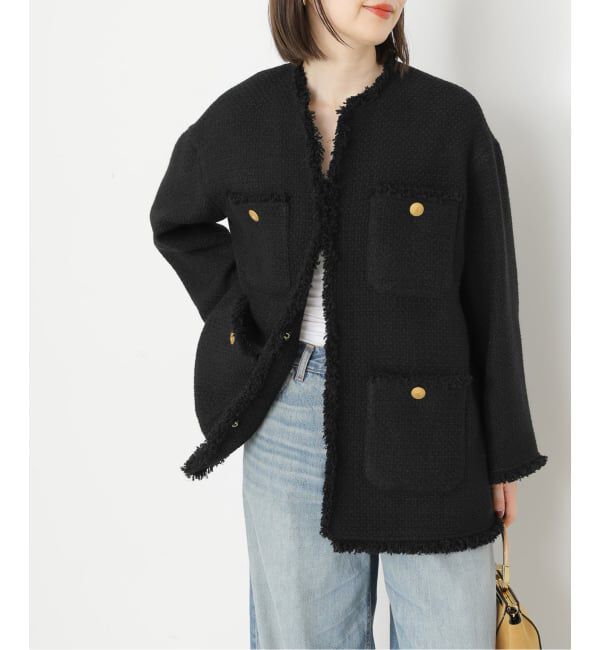 journal standard L'essage「GIOLICAツイードBIGジャケット」|ノーカラージャケット|