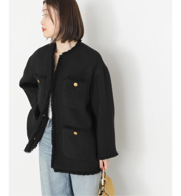 journal standard L'essage「GIOLICAツイードBIGジャケット」|ノーカラージャケット|