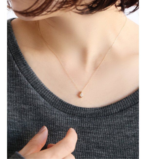 Lilas by Spick&Span「ラインテクスチャーアローダイヤパヴェネックレス K10」|ネックレス|