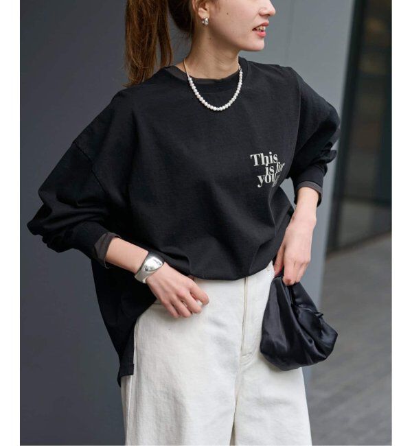 FRAMeWORK「≪追加≫【haru&times;FRAMeWORK】ロゴロンT2」|Tシャツ・カットソー|