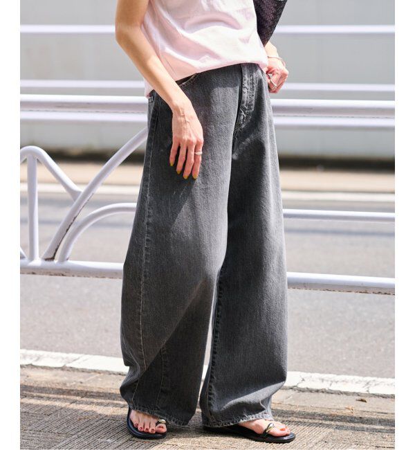 FRAMeWORK「JOHNBULL/ジョンブル 別注デニムバレルパンツ」|デニム|ブラック D