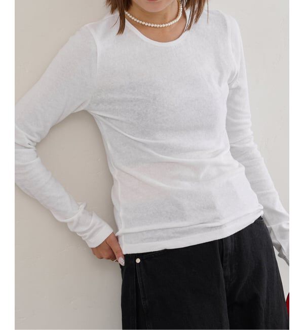 U by SPICK&SPAN「ベア天竺クルーネックプルオーバー」|Tシャツ・カットソー|ホワイト