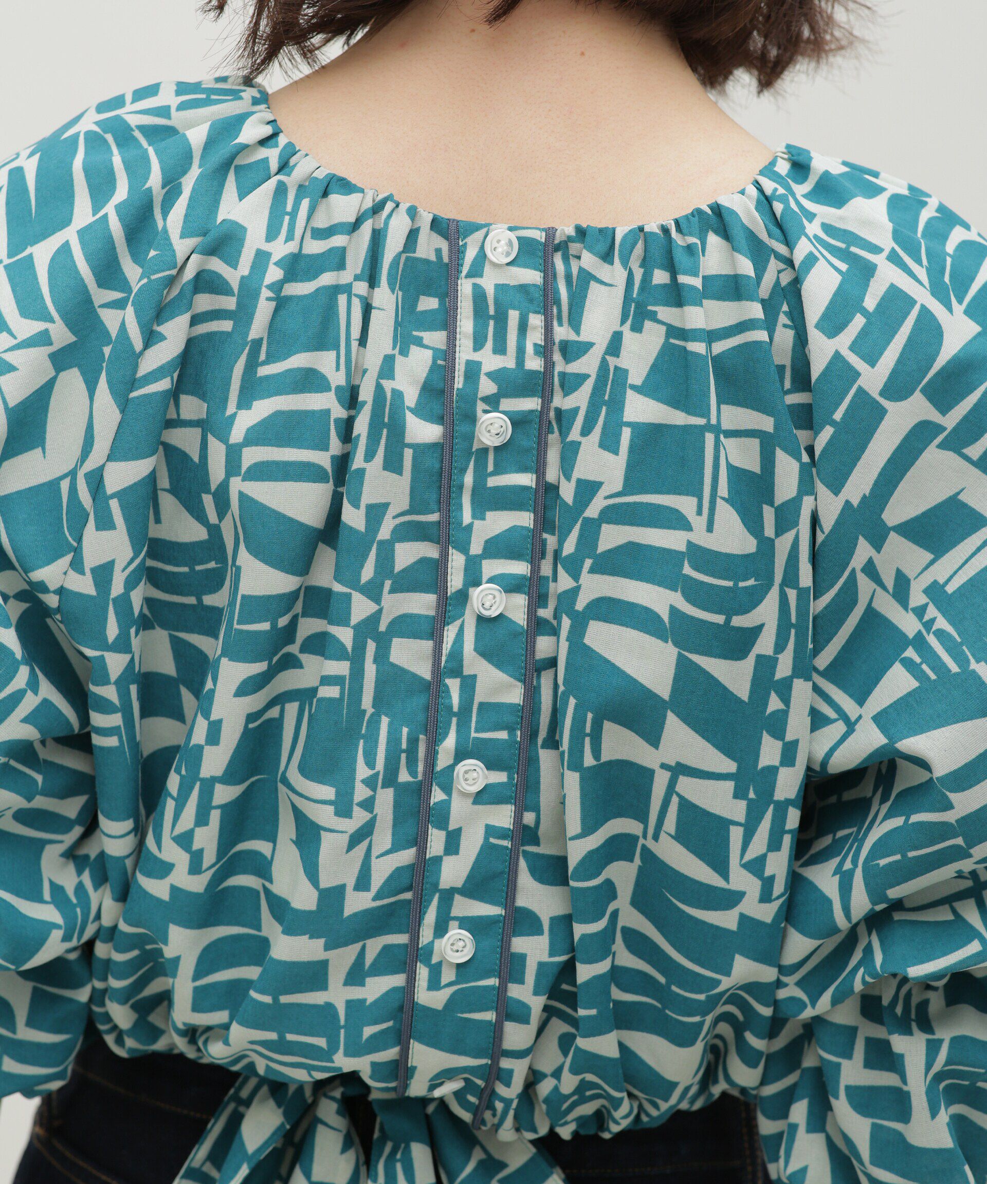 nano･universe「LB.03/幾何学柄バルーンスリーブブラウス」|シャツ・ブラウス|