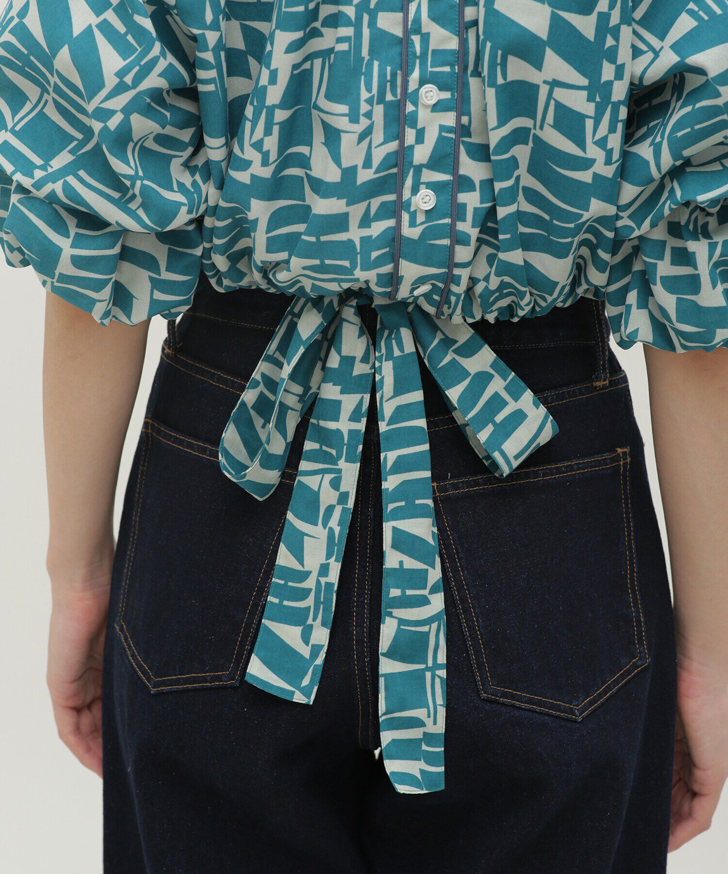 nano･universe「LB.03/幾何学柄バルーンスリーブブラウス」|シャツ・ブラウス|