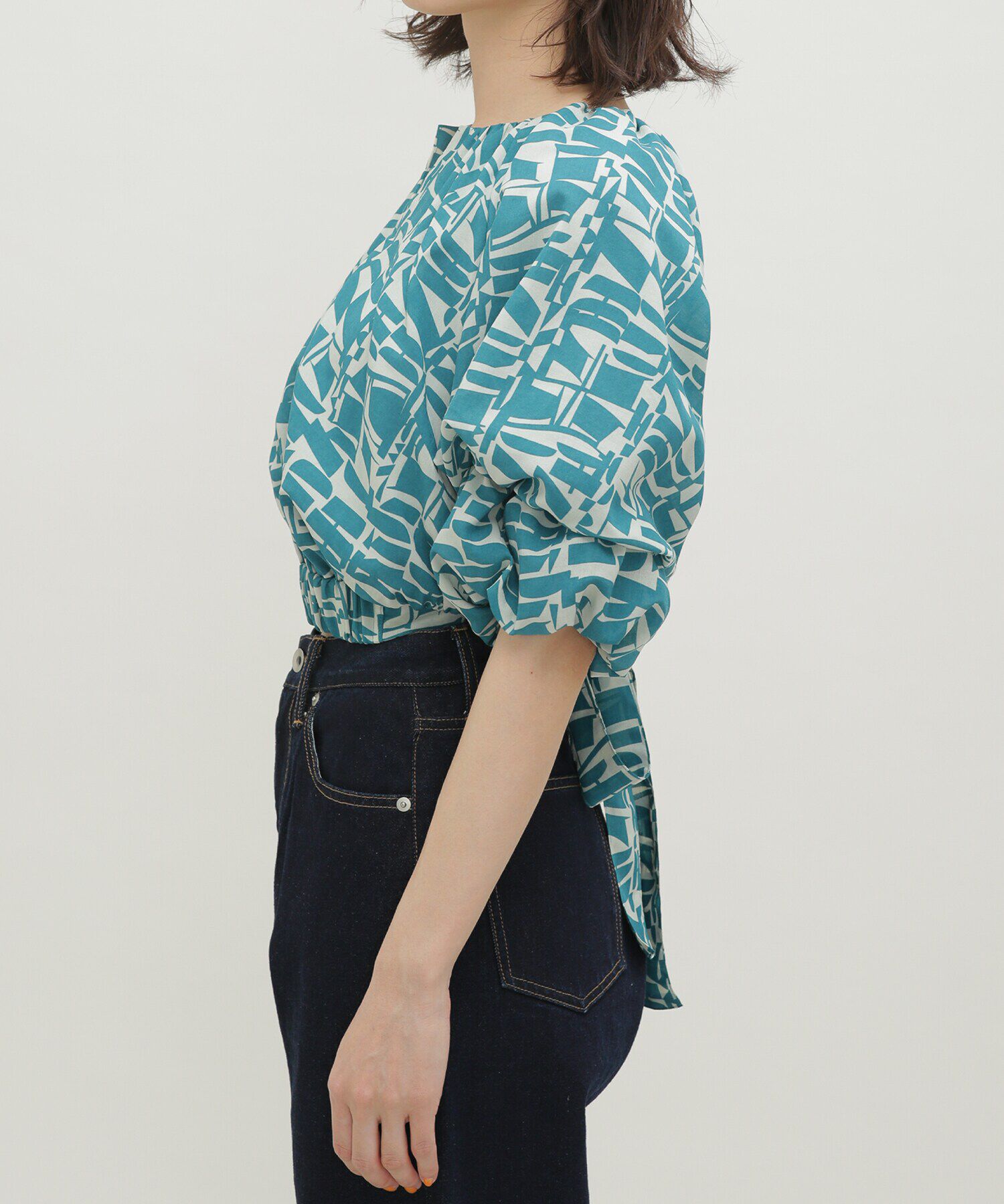 nano･universe「LB.03/幾何学柄バルーンスリーブブラウス」|シャツ・ブラウス|