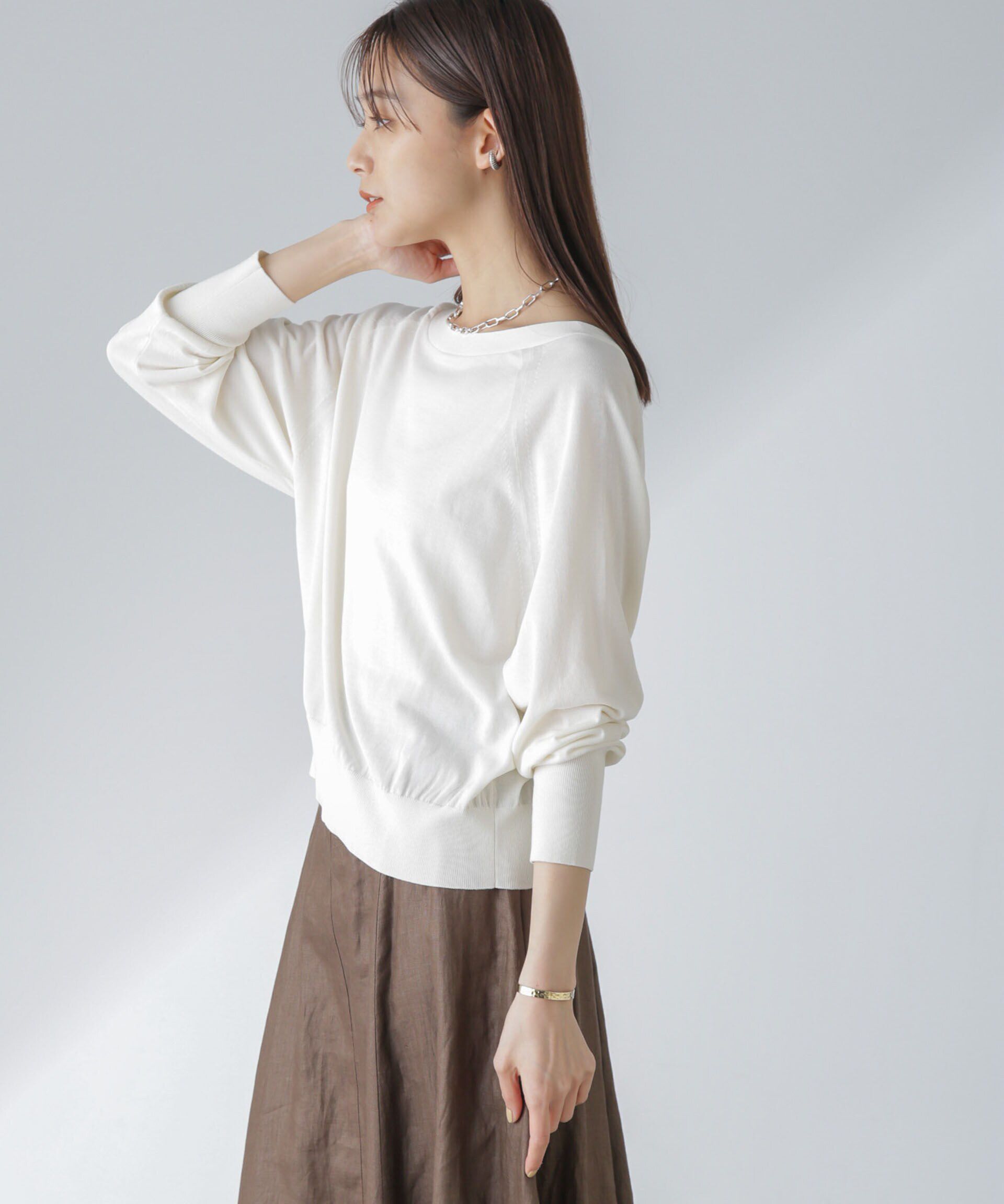 nano･universe「TEKNICO GIZA前後2wayカーディガン」|ニット・セーター|