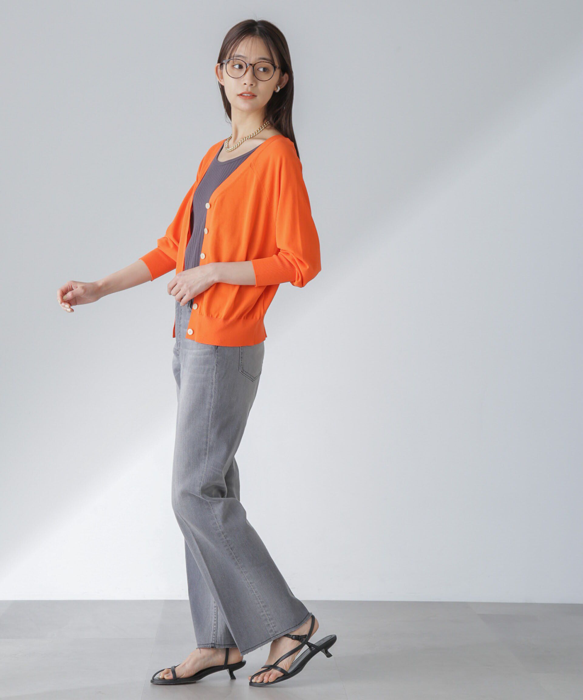 nano･universe「TEKNICO GIZA前後2wayカーディガン」|ニット・セーター|