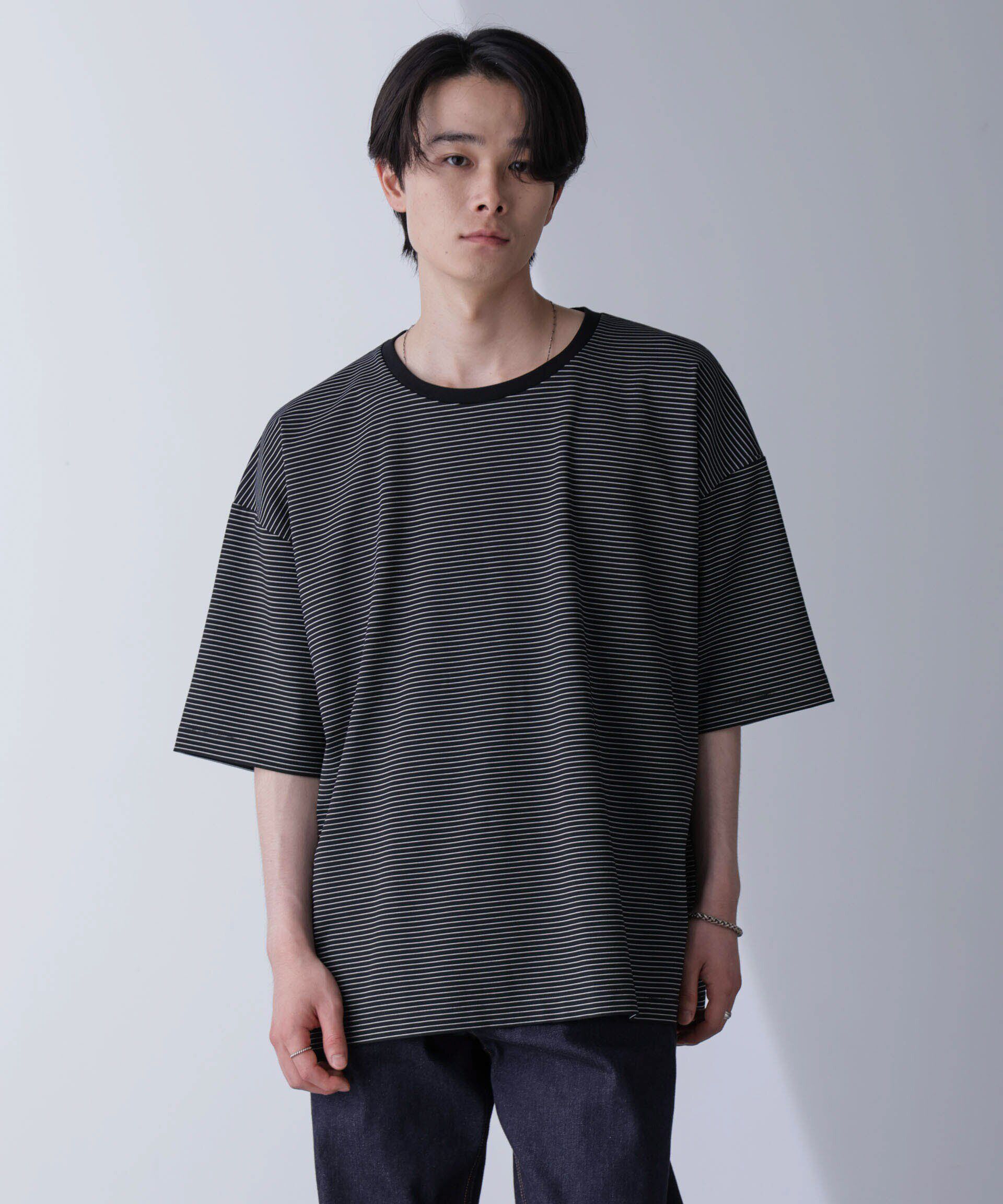 nano･universe「ビッグシルエットボーダーTシャツ 半袖」|Tシャツ・カットソー|