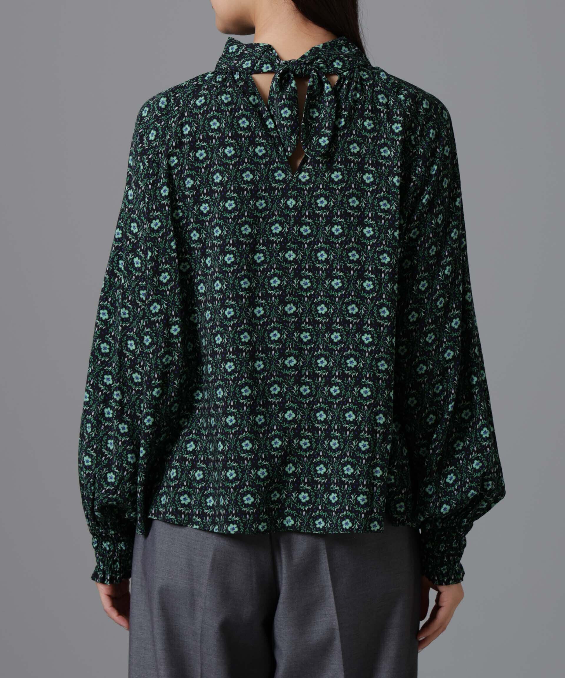 nano･universe「サークルフラワープリントギャザーブラウス」|シャツ・ブラウス|