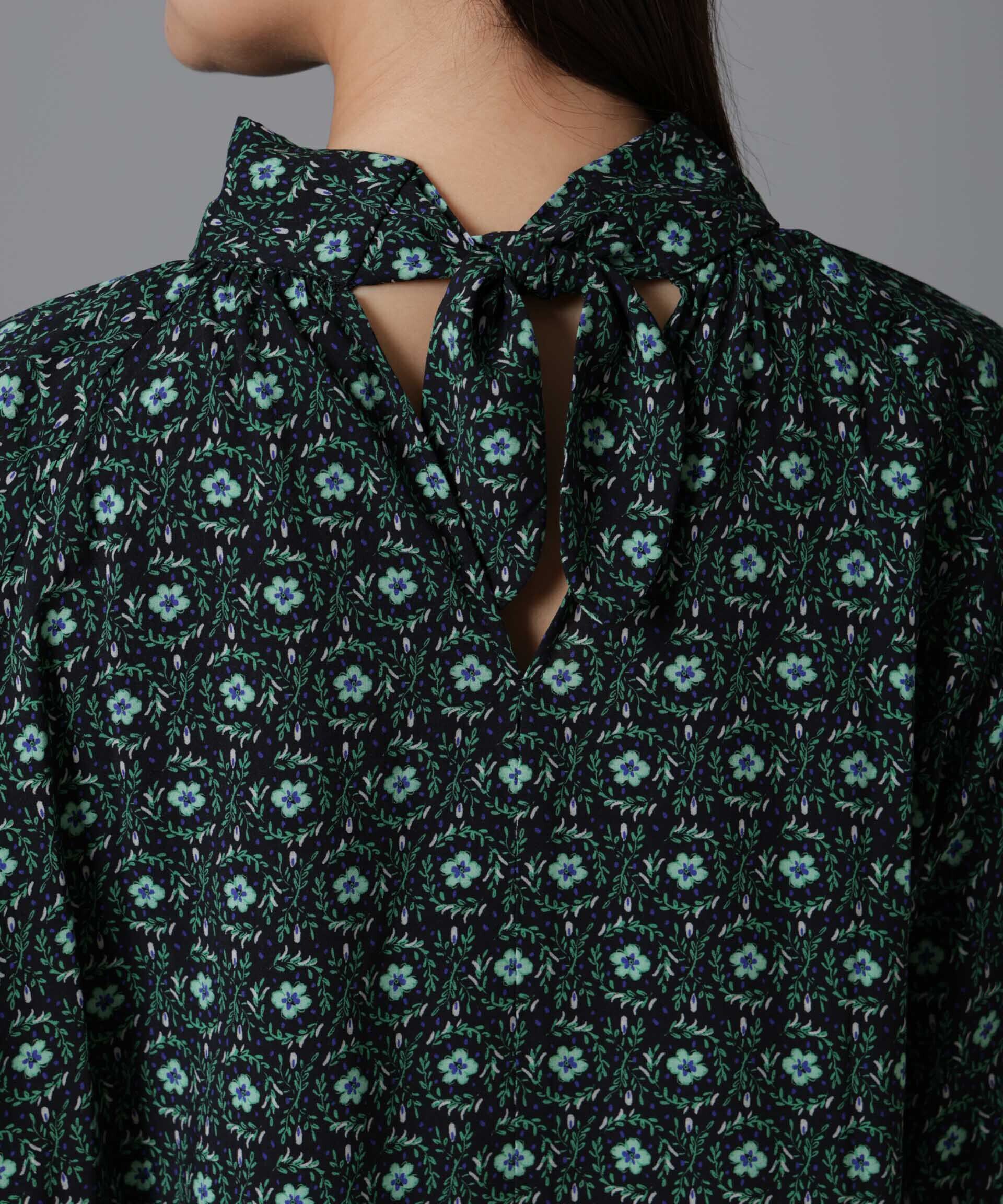 nano･universe「サークルフラワープリントギャザーブラウス」|シャツ・ブラウス|