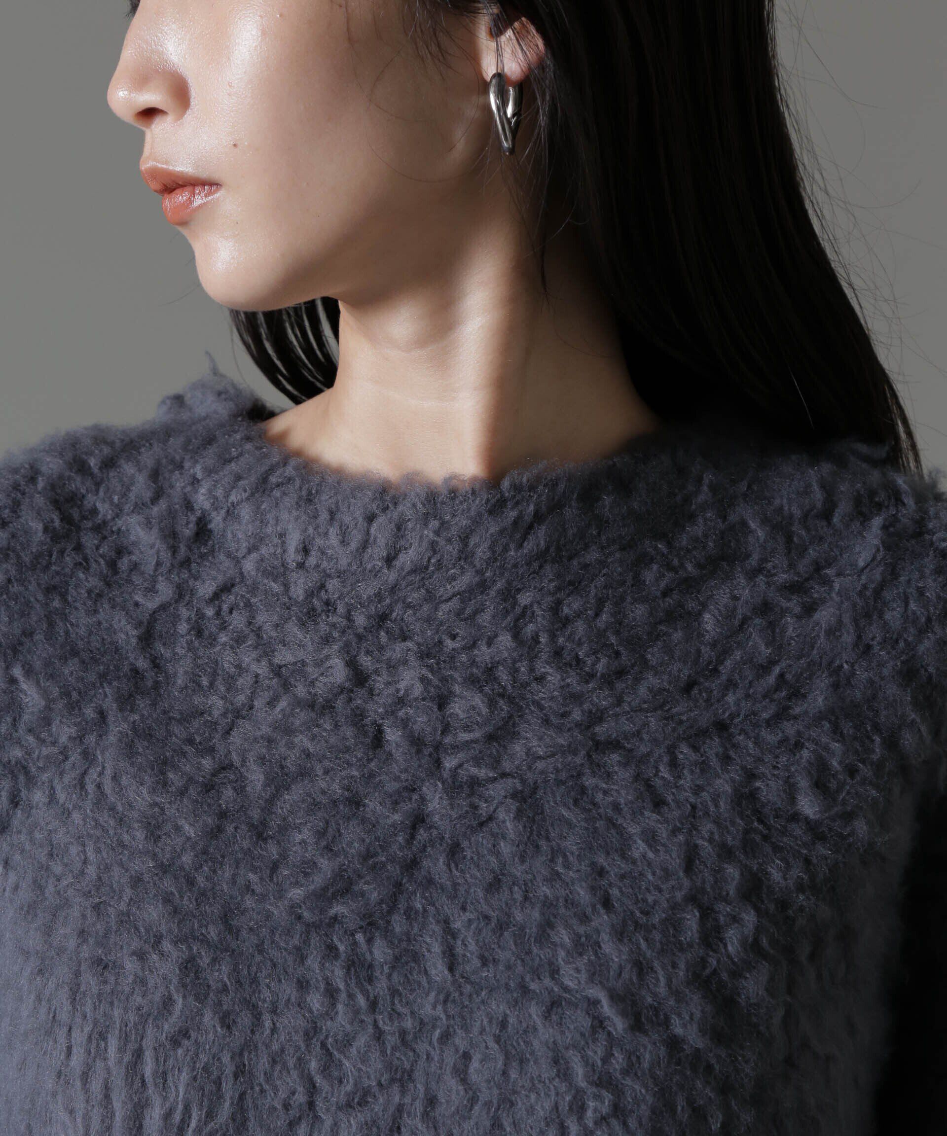 nano･universe「カール起毛クルーネックニット」|ニット・セーター|