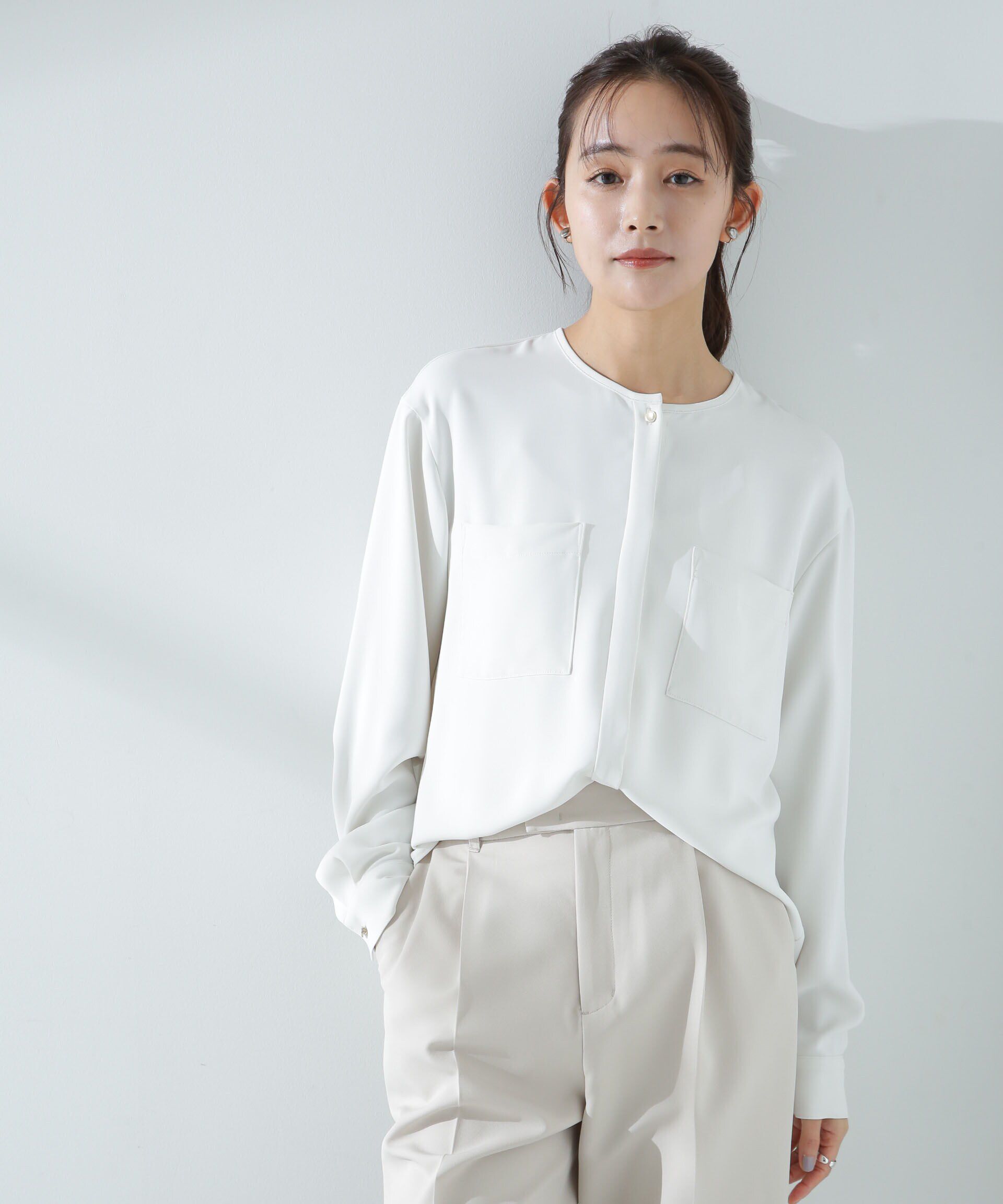 nano･universe「Ｗポケットブラウス」|シャツ・ブラウス|