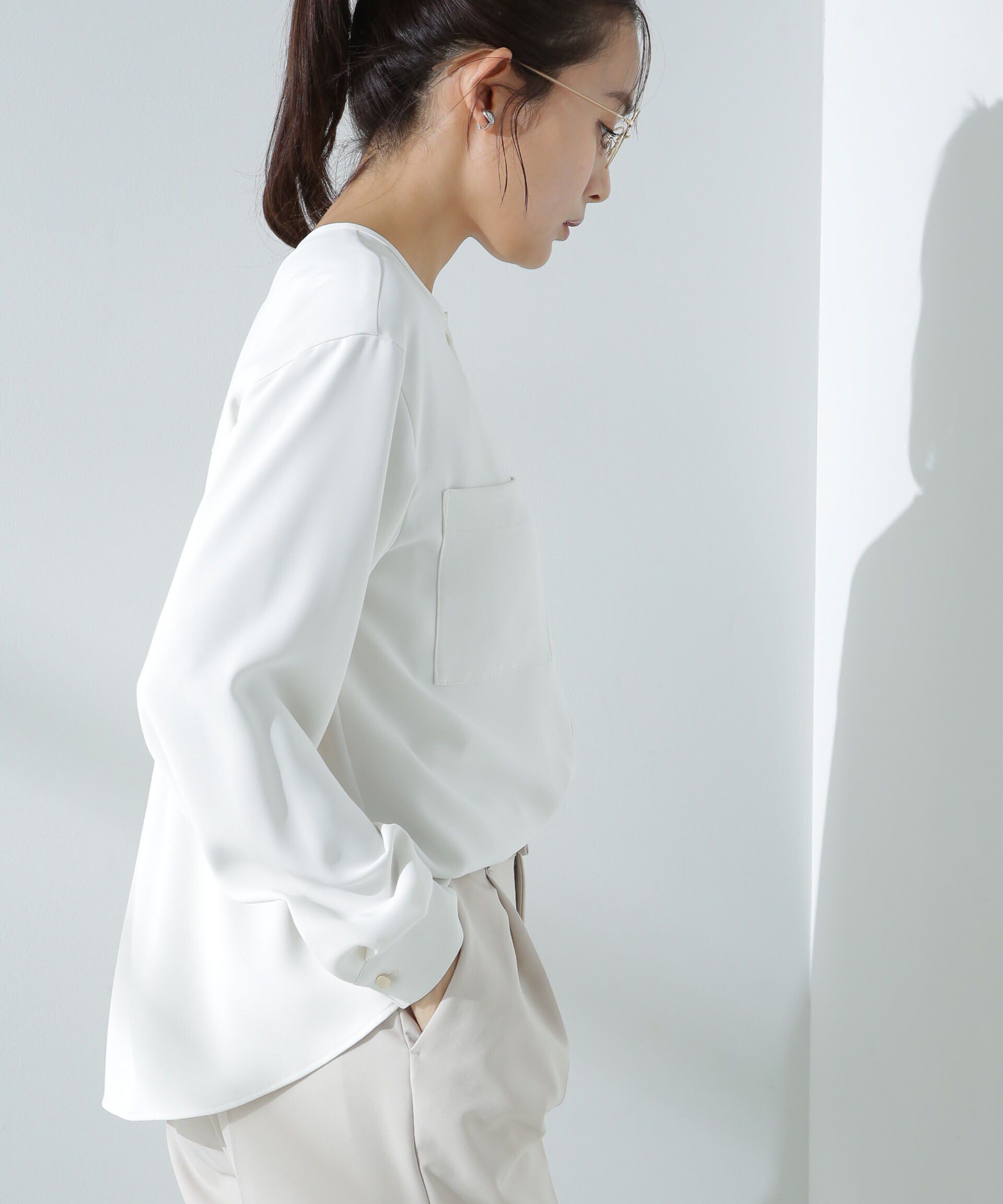 nano･universe「Ｗポケットブラウス」|シャツ・ブラウス|