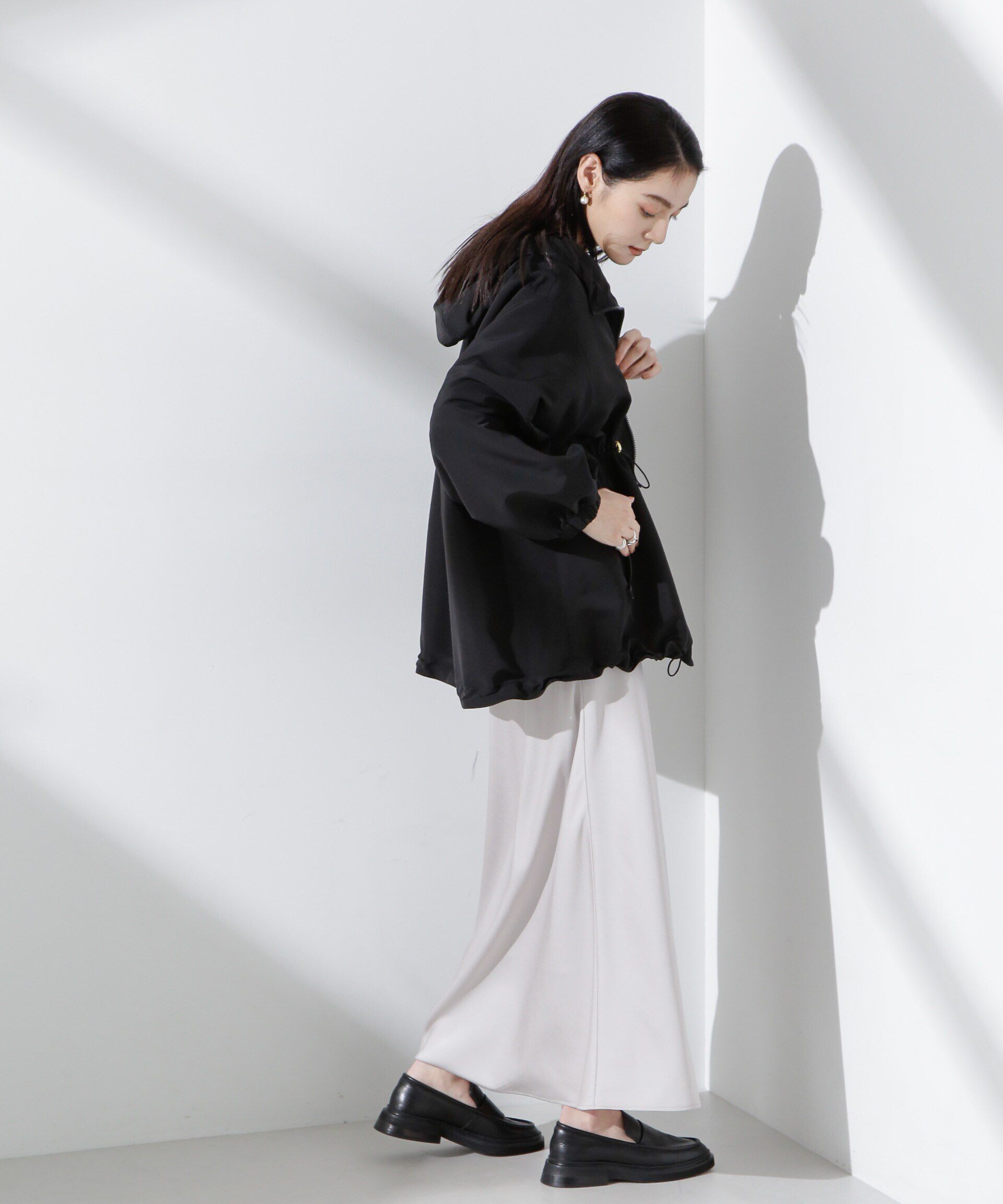 nano･universe「撥水グログランフードブルゾン」|ブルゾン・スタジャン|